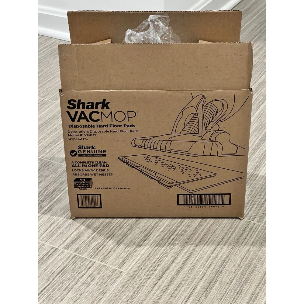 Shark Vacmop Disposable Hard Floor Pad Refills- 32ct Open Box VMP32